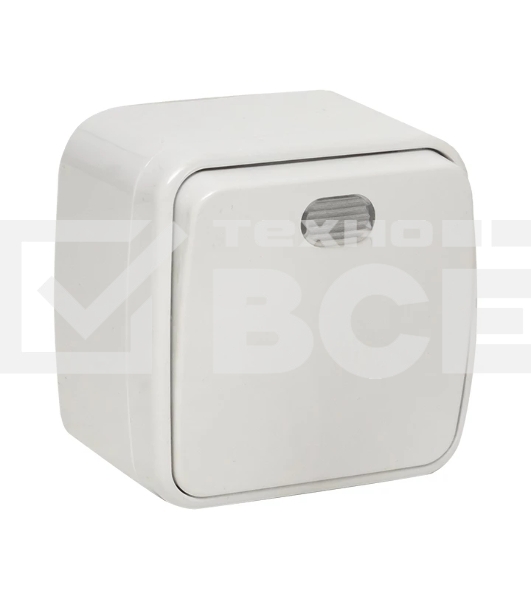 Выключатель 1-клавишный EKF Basic Минск ОП 10А с индикатором белый