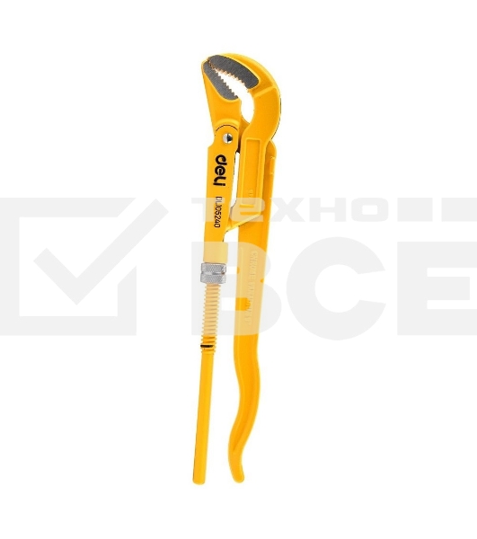 Трубный рычажный ключ №1 с изогнутыми губками Deli DL105240 315мм, раскрытие губок 0-40мм, сталь Cr-V