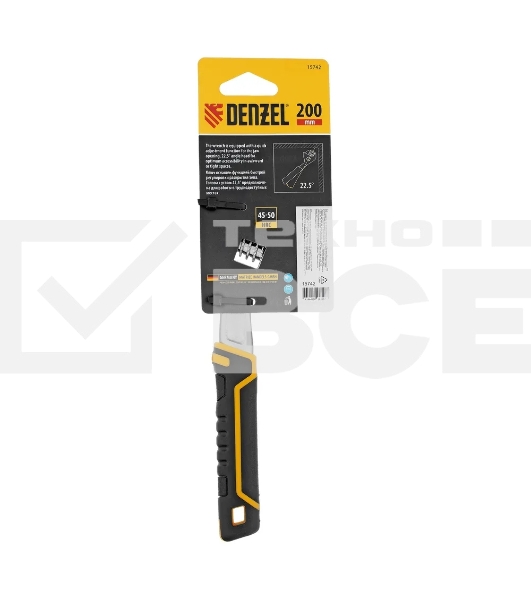 Ключ разводной Denzel 15742, 200 мм (раскрытие до 33 мм), CrV, с быстрым сбросом, кованый, TPR рукоятка