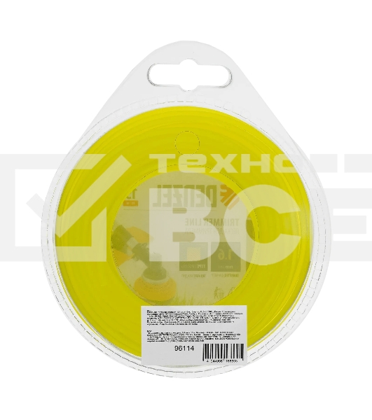 Леска для триммера Denzel квадрат 1,6 мм х 15 м, блистер FLEX CORD