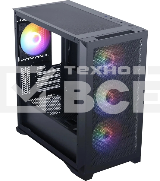 Компьютерный корпус Accord AM08 черный без БП ATX 2xUSB3.0 1xUSB3.1 audio bott PSU