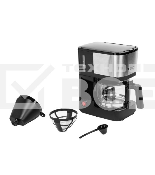 Кофеварка капельная Red Solution RCM-M1528 черный/серебристый, исп. кофе - молотый, 0.6 л, 600 Вт.