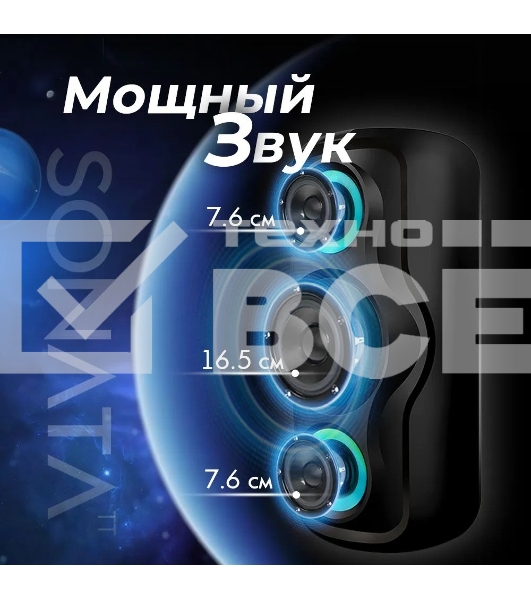 Акустическая система Ginzzu GM-233, Midi, BT/USB/TF/FM/MIC/ДУ