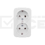 Розетка EKF Basic Минск EGR16-128-10 2-местная ОП 16А с заземлением белая, фото 1