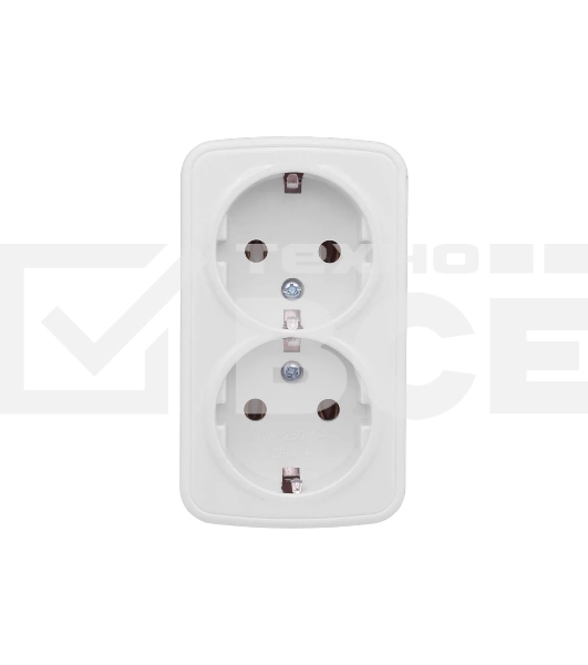 Розетка EKF Basic Минск EGR16-128-10 2-местная ОП 16А с заземлением белая