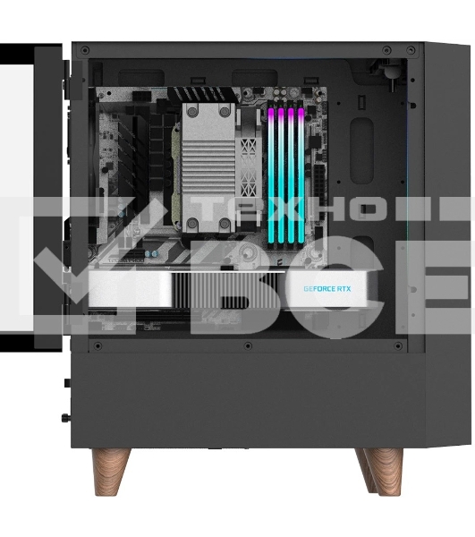 Корпус WIZMAX EM1 Woofer, mATX, mITX черный, Mini-Tower, без БП, TG, 1x160mm + 1x120mm LED, 1xUSB-A 3.0 + 2xUSB-A 2.0