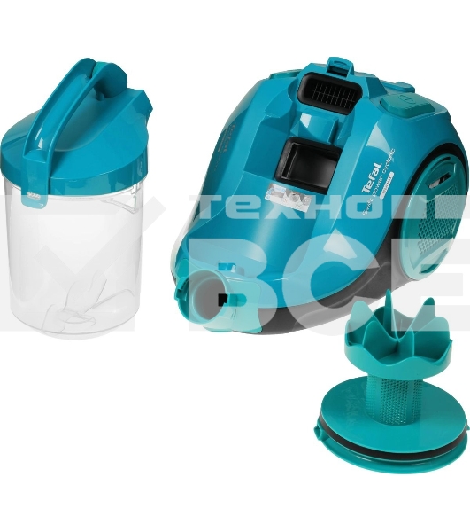 Пылесос Tefal TW2922EA бирюзовый/черный, 750/2100Вт, уборка сухая, пылесборник контейнер 1.5л