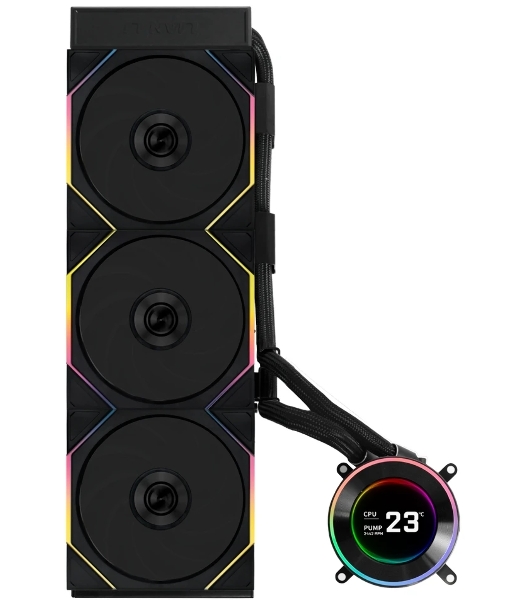 Система жидкостного охлаждения Lian-Li HydroShift II LCD-C 360TL ARGB Soc-AM5/AM4/1700/1851 черный 4-pin 33dB Al+Cu LCD Ret (G89.GHS2LCD36TB.R0)