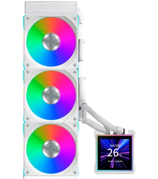 Система водяного охлаждения Lian-Li HydroShift II LCD-S 360CL ARGB Soc-AM5/AM4/1700/1851 белый 4-pin 30dB Al+Cu LCD Ret (G89.GHS2LCDS36CW.R0)