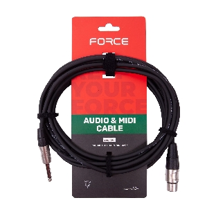 Кабель микрофонный FORCE FMC-15/61/4' TRS (M) - XLR (F), высококачественный балансный, малошумящий с проводниками из безкислородной меди OFC, диаметр 6 мм, профессиональные металлические разъемы Rean, длина 6 м, цвет черный