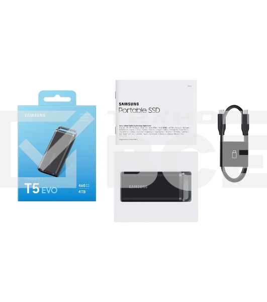Внешний накопитель SSD Samsung T5 EVO External 4Tb (1024GB) BLACK USB 3.2 (MU-PH4T0S/WW) 1year