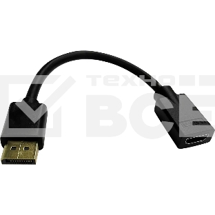 Переходник Buro DisplayPort (m)/HDMI (f) черный (BU-HDMI(F)-DP(M))