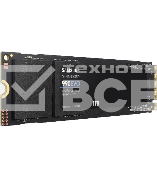 Накопитель SSD Samsung 990 EVO, 1024GB, PCIe 4.0 x4, M.2 2280, NVMe, R/W 5000/4200