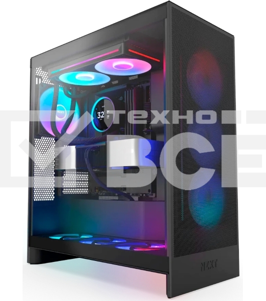 Система жидкостного охлаждения для ПК/Water Cooling System NZXT Kraken Elite 280 RGb (250W, 280мм, LED temp., Black/Fans: 2x140мм, 98.61CFM, 34.5dBA, 2000RPM/Pump height 65мм, 2800RPM, Rad thickness 27мм/S: 1851, 1700, 1200, 115X, AM5, AM4)