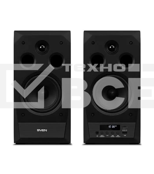 Акустическая система 2.0 SVEN MC-20, черный, мощность 2x45Вт (RMS), FM-тюнер, USB/microSD, дисплей, пульт ДУ, Bluetooth, Optical SVEN MC-20, черный, акустическая система 2.0, мощность 2x45Вт (RMS), FM-тюнер, USB/microSD, дисплей, пульт ДУ, Bluetooth, Optical