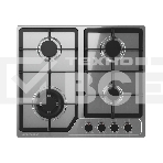 Варочная поверхность Kuppersberg, газ, High-Tech, 60 см, автоматический электроподжиг, газ-контроль, SABAF конфорки, чугунные решетки, WOK конфорка, цвет нержавеющая сталь, цвет фурнитуры черный, фото 1