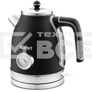 Чайник электрический Kitfort КТ-6102-1 черный с серебром