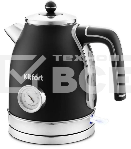 Чайник электрический Kitfort КТ-6102-1 черный с серебром