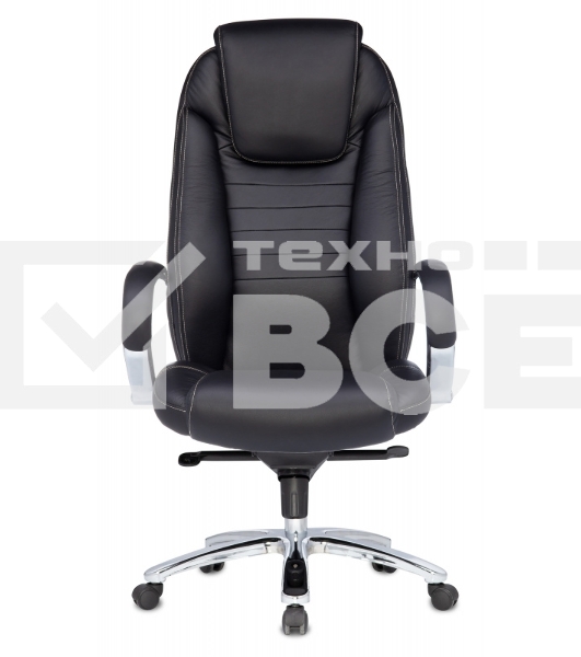 Кресло руководителя Бюрократ T-9923SL/BLACK черный, кожа, крестовина хром