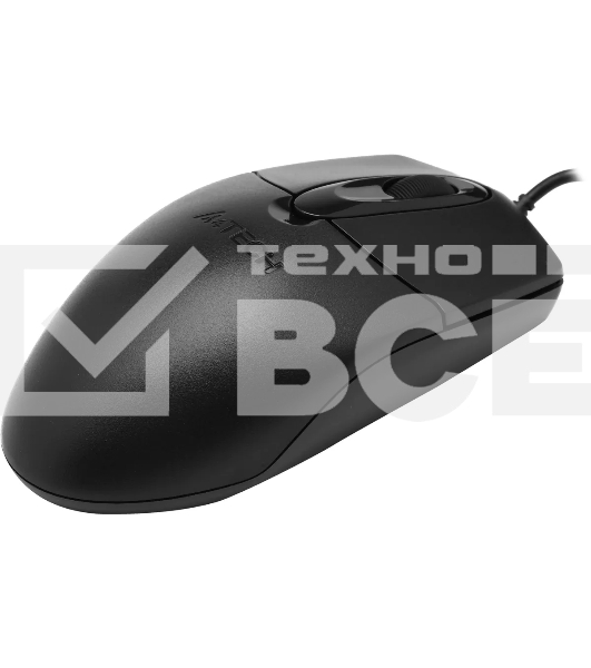 Мышь проводная A4Tech OP-720S черный, 1200 dpi, USB, кнопки - 3