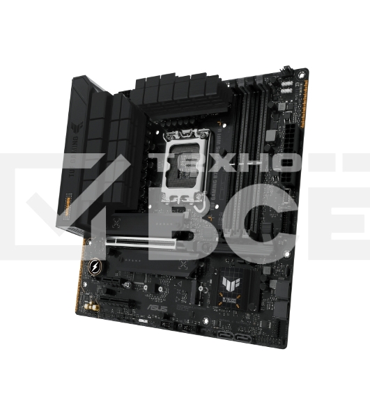 Материнская плата ASUS TUF GAMING B760M-PLUS WIFI II, LGA 1700, Intel B760, 4xDDR5, 4xSATA, 3xM.2, 1xPCIe 5.0 x16, 1xPCIe x4, 1xUSB-A 3.2 Gen 2, 2xUSB-A 3.2 Gen 1, 4xUSB 2.0, 1xUSB-C 3.2 Gen 2x2, 1x2.5Gb LAN, 5x3.5 мм, 7.1, Wi-Fi 6E, Bluetooth 5.3, mATX