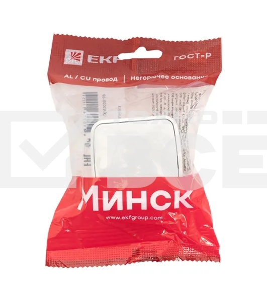 Выключатель EKF Basic Минск EGV10-021-10 1-клавишный ОП 10А белый