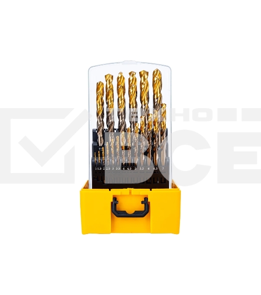 Набор сверл по металлу Denzel 1-13 мм, Р6М5К8-TiN, Golden Tip, 25 шт 723010