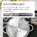 Набор посуды Zeidan Z-50632 6 предм.: кастрюля с/кр 2,0 л (16 см), кастрюля с/кр 3,0 л (18 см), кастрюля с/кр 4,0 л (20 см), нержавеющая сталь, комбинированная полировка снаружи, зеркальная полировка внутри, шкала литража, крышки - стекло, 5-ти СТЕПОВОЕ К, фото8