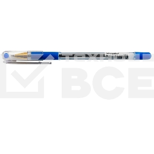 Ручка шариковая Silwerhof Daily Golden прозрачный, d=0.5мм, синие чернила, сменный стержень, линия 0.3мм, резиновая манжета