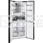 Холодильник Nordfrost RFQ 450 NFGb черное стекло многокамерный 270/135л морозилка сбоку, No Frost, Side by Side, фото2