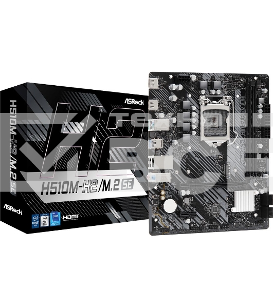 Материнская плата ASRock H510M-H2/M.2 SE, LGA 1200, Intel H470, 2xDDR4, 4xSATA, 1xM.2, 1xPCIe 4.0 x16, 1xPCIe x1, 2xHDMI, 1x 1Gb LAN, 2xUSB 2.0, 4xUSB 3.2 Gen 1, 3x3.5 мм, 7.1, mATX