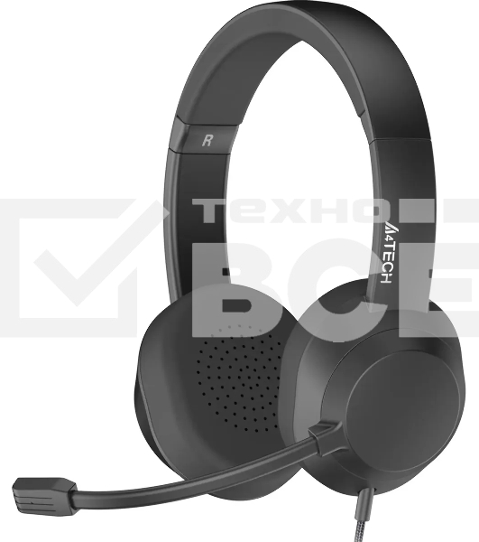 Гарнитура проводная с микрофоном A4Tech Fstyler FH150U черный 2м накладные USB оголовье (FH150U BLACK)