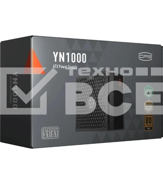Блок питания  PCCooler P5-YN1000-G1F, 1000Вт, 80 PLUS Gold, 135мм, модульный, черный