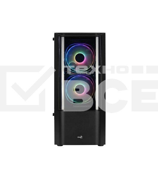 Корпус MidTower Aerocool / Formula Quantum-G-BK-v2 (черный) без Б/п, ATX 3FRGB Fan on front panel