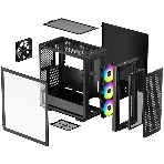 Компьютерный корпус Deepcool CK560 без БП, боковое окно (закаленное стекло), 3xARGB LED 120мм вентилятора спереди и 1x140мм вентилятор сзади, черный, ATX, фото2
