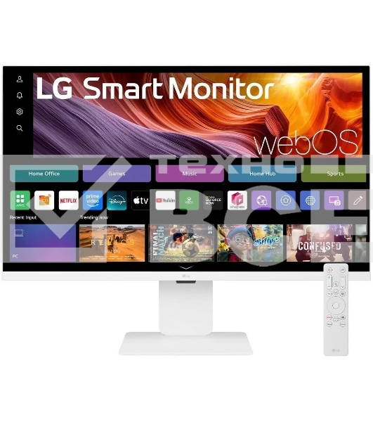 Монитор 31.5' LG UltraFine 32U830SA-W IPS 3840x2160, 60 Гц, 5 мс, 16:9, 400 кд/м², 2xHDMI 2.0, USB-C (65 Вт), USB Hub (2x USB 3.0), 3.5 Jack, HDR10, динамики (2x5 Вт), Smart TV, Wi-Fi, Bluetooth, VESA 100x100, белый