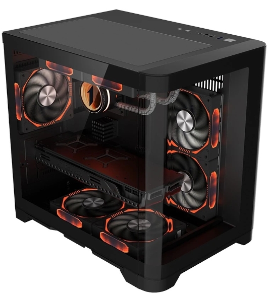 Компьютерный корпус 1STPLAYER UVIEW UV5 Black/mATX/UV5-BK