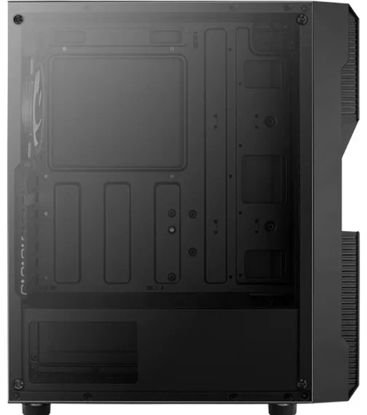 Корпус Aerocool/Formula Menace Saturn RGB-G-BK-v1 (3xUSB, 2xAudio, 0.5 мм, 120 мм FAN, прозрачная стенка-закаленное стекло, mATX