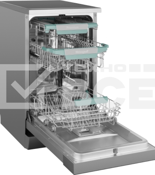 Посудомоечная машина Weissgauff DW 4539 Inverter Touch AutoOpen Inox, серебристый, 44.8 см, 10 компл., сушка конденсационная, 42 дБ, класс A+++