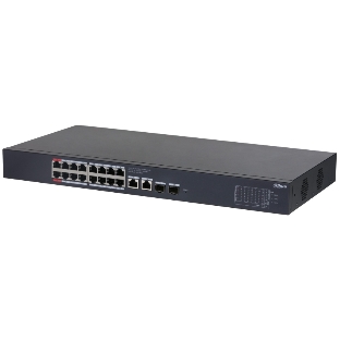 Коммутатор Dahua DH-CS4220-16GT-135, 16×1 Гбит/с + 2×1 Гбит/с + 2×1 Гбит/с SFP, управляемый
