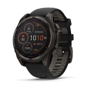 Смарт-часы Garmin Fenix 8 Solar Sapphire 47мм 1.3' корп.серый рем.черный (010-02906-11)