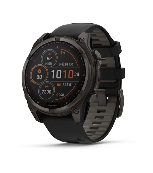 Смарт-часы Garmin Fenix 8 Solar Sapphire 47мм 1.3' корп.серый рем.черный (010-02906-11)