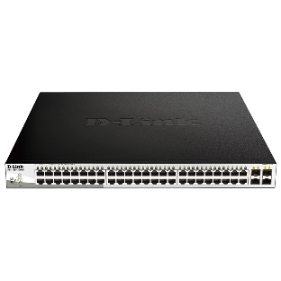 Коммутатор D-Link DGS-1210-52MPP/E2A, 48×1 Гбит/с + 4×1 Гбит/с SFP, настраиваемый