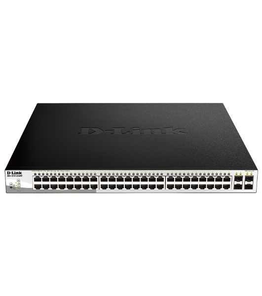 Коммутатор D-Link DGS-1210-52MPP/E2A, 48×1 Гбит/с + 4×1 Гбит/с SFP, настраиваемый