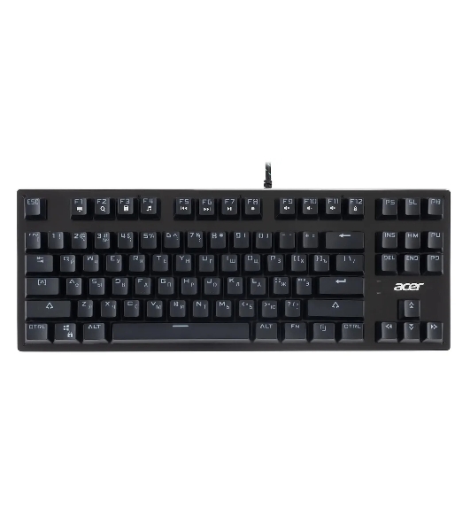 Клавиатура проводная Acer OKW126 механическая черный USB for gamer LED