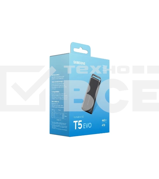 Внешний накопитель SSD Samsung T5 EVO External 4Tb (1024GB) BLACK USB 3.2 (MU-PH4T0S/WW) 1year