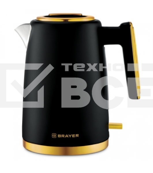 Чайник электрический BRAYER BR1017, 2200 Вт, 1,7 л, нерж.сталь, VNQ by STRIX, автоотключ