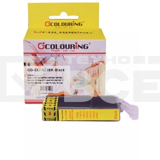 Картридж струйный Colouring CG-CLI-521BK черный с чипом водный (9 мл) для Canon IP3600/IP4600/MP540/MP620/MP630/MP980