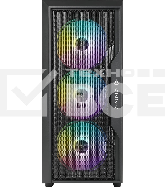 Компьютерный корпус Azza Fighter черный без БП ATX 4x120мм 2x140мм 2xUSB2.0 1xUSB3.0 audio bott PSU
