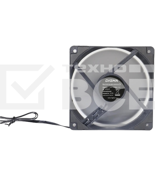Вентилятор для корпуса Digma DFAN140PWM-1BK черный, 140 мм, 1500 об/мин, 28 дБ, 4 pin